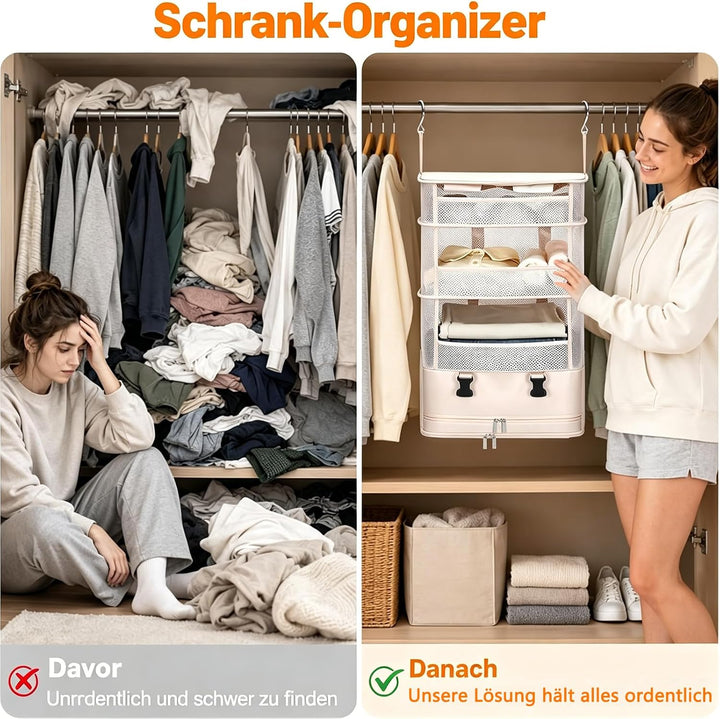 SUGODA Koffer Organizer, 5 Schichten Packing Cubes, Compression Organizer Packing, Camping Hängend,