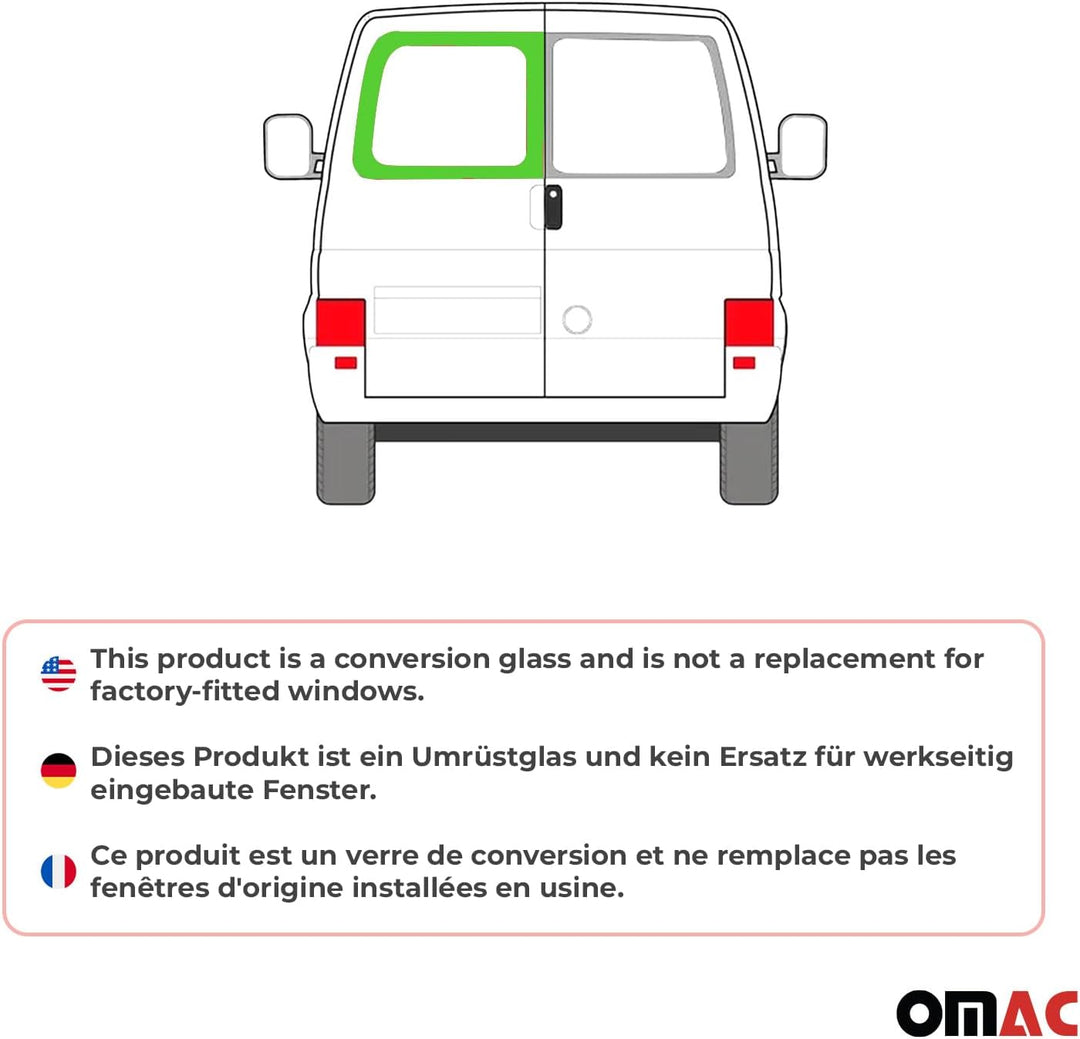 Seitenfenster Auto Fenster Kompatibel mit VW T4 Transporter 1990-2003 Doppelflügeltür Links L1 L2 Tr