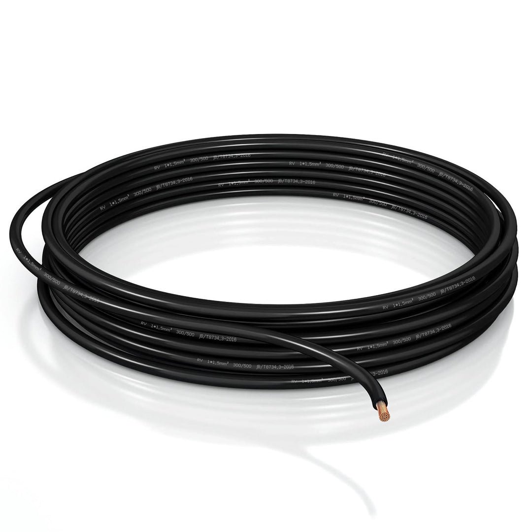Fahrzeugleitung 1,5 mm² FLRY B asymmetrisch KFZ Kabel Litze Aderleitung flexibel Kupferkabel schwarz