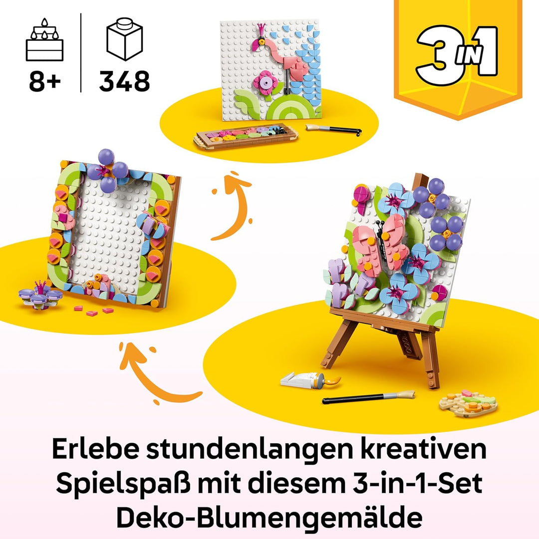 LEGO Creator 3-in-1-Set Deko-Blumengemälde - 3D Modellbau - 3 Bauoptionen: Gemälde, Bilderrahmen ode
