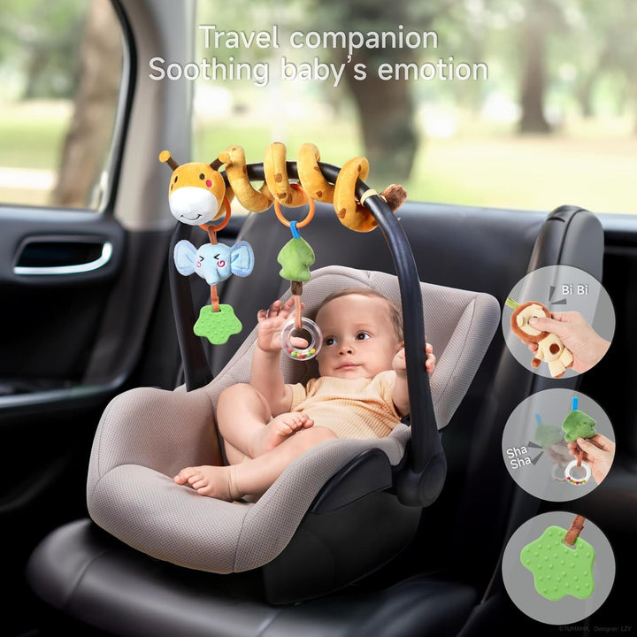 Giraffe Spirale Kinderwagen Spielzeug für Babys,Kleinkind Autositz Kinderbett Kinderwagen Hängend Sp