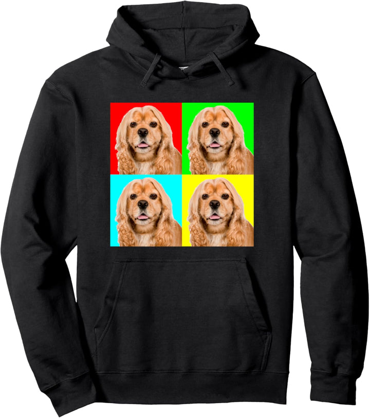 Pop Art Dog American Cocker Spaniel Pullover Hoodie