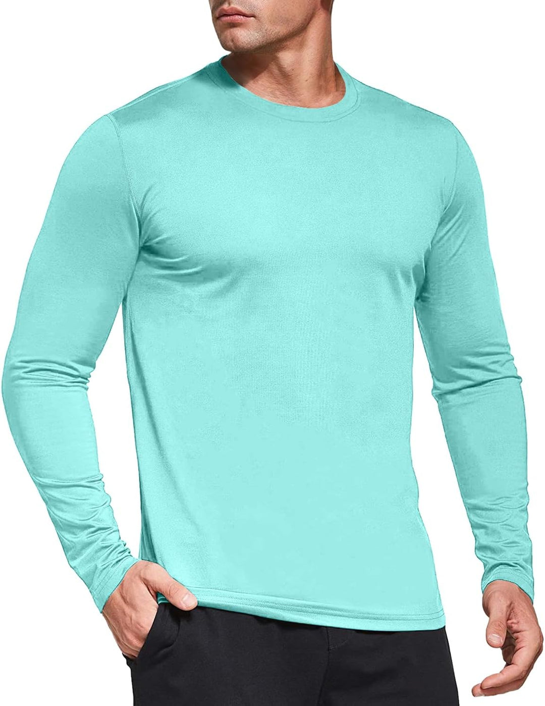 Herren 3er Pack Langarmshirt T-Shirts, UPF 50+ UV Schutz Schnelltrocknend Funktionsshirt Laufshirts,