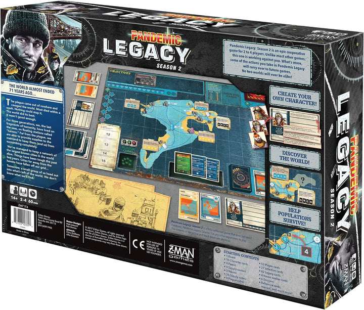 Z-Man Games , Pandemic Legacy Season 2 Black Edition , Board Game , Ages 13+ , For 2 to 4 Players ,