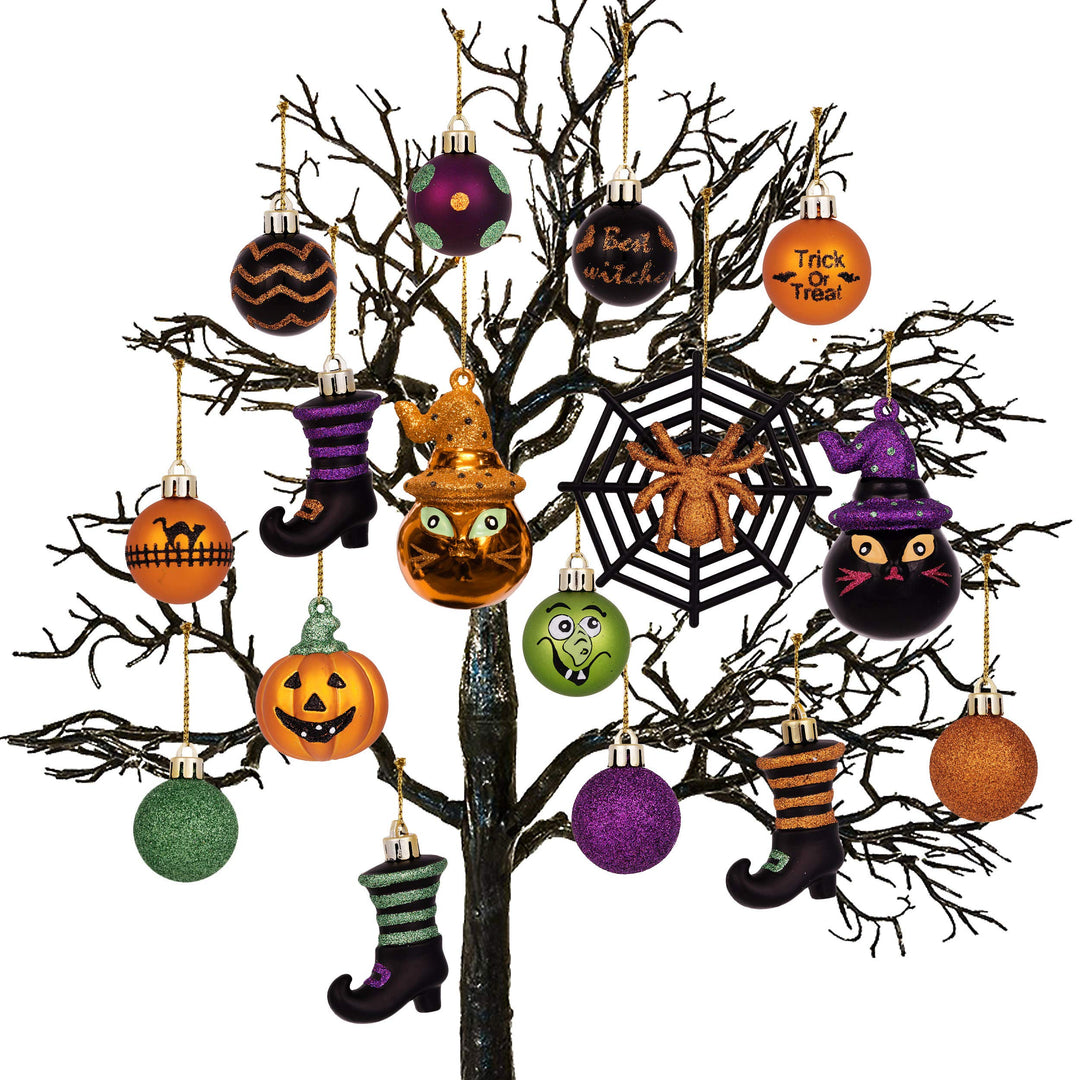 Valery Madelyn 24 Stücke Halloween Kugeln Ornamente, Freche Dekorative Bruchsichere Halloween Hängen
