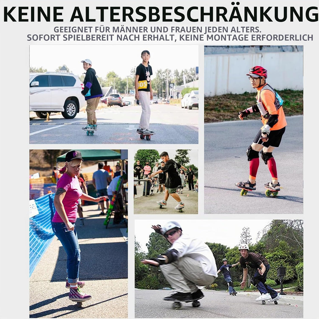 Free Skates Tragbare Rollschuhe mit Aluminium-Legierung, rutschfest, Board Split Skateboard mit PU-R