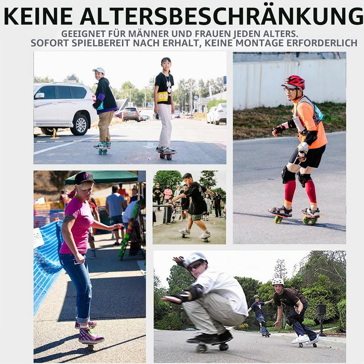 Free Skates Tragbare Rollschuhe mit Aluminium-Legierung, rutschfest, Board Split Skateboard mit PU-R