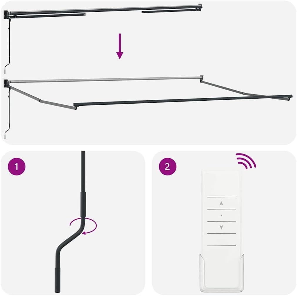 vidaXL Markise Einziehbar Anthrazit und Weiss 4,5x3 m Stoff & Aluminium 4.5 x 3 m Anthrazit und Schw