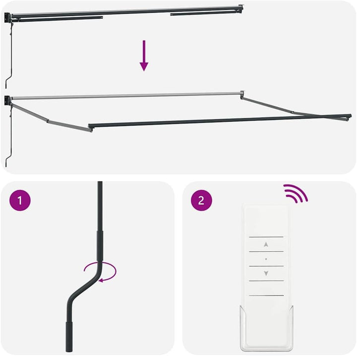 vidaXL Markise Einziehbar Anthrazit und Weiss 4,5x3 m Stoff & Aluminium 4.5 x 3 m Anthrazit und Schw