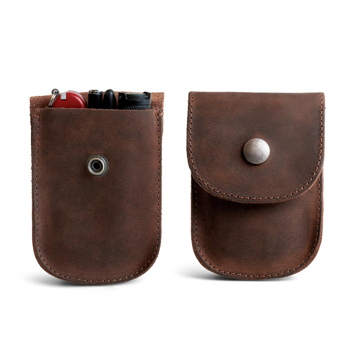 Hide & Drink, Holster Pouch Handmade from Full Grain Leather Bourbon Brown, Bourbon Brown