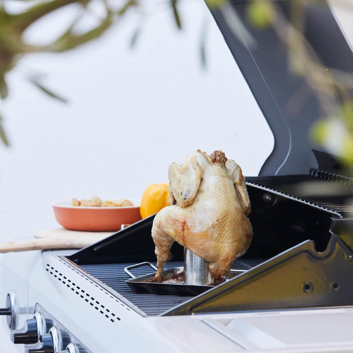 Barbecook Hähnchenhalter, Hähnchenbräter fur Grill und Backofen, Hähnchen ständer mit Abtropf-Schale