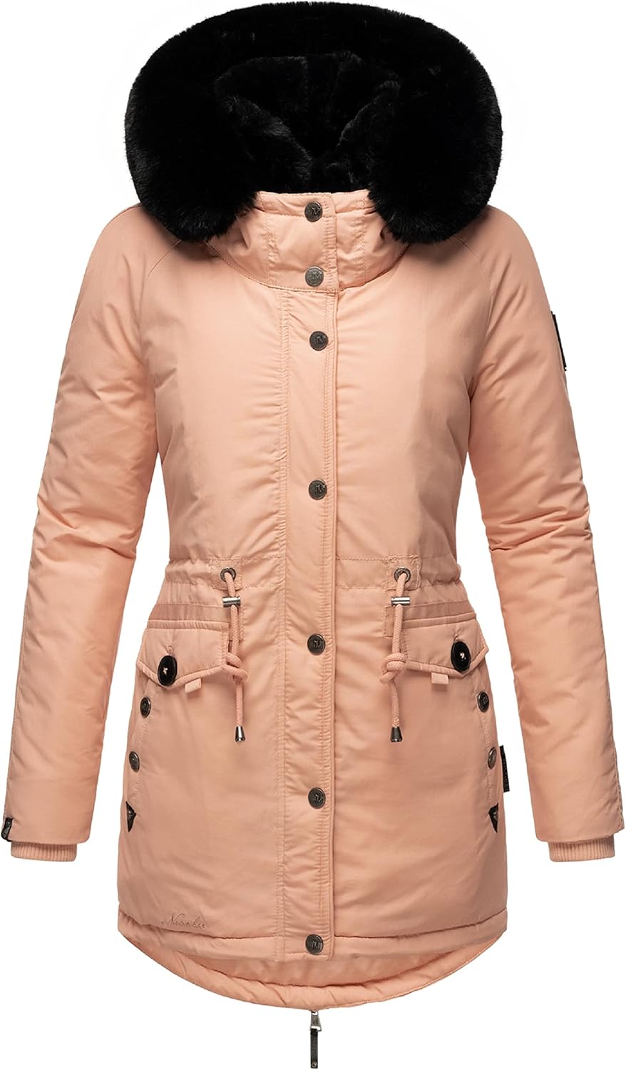 Navahoo Damen Warmer Winterparka mit doppelter Kunstpelz-Kapuze Sweety Deluxe XS-XXL XS Rose, XS Ros