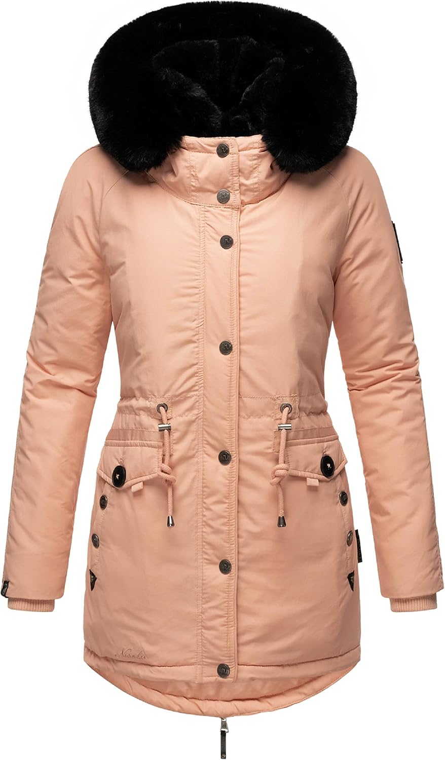 Navahoo Damen Warmer Winterparka mit doppelter Kunstpelz-Kapuze Sweety Deluxe XS-XXL XS Rose, XS Ros