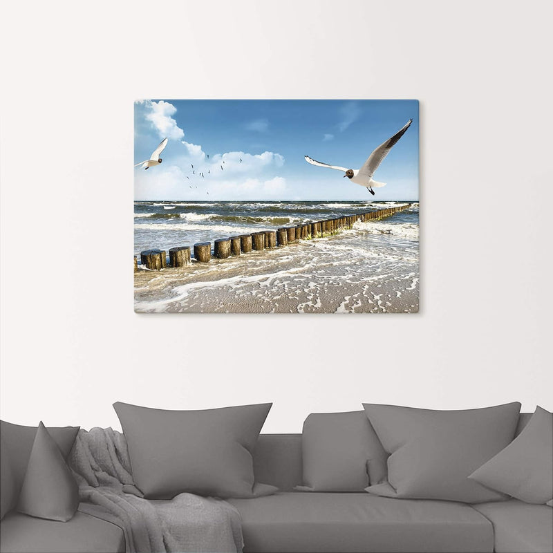 Artland Leinwandbild Wandbild Bild auf Leinwand 60x45 cm Wanddeko Strand Meer Maritim Landschaft See