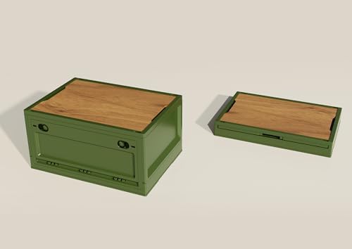 RMAN Aufbewahrungsbox mit Deckel 35L Campingbox für Auto Kofferraum Organize Auto Faltbox mit 4 Roll