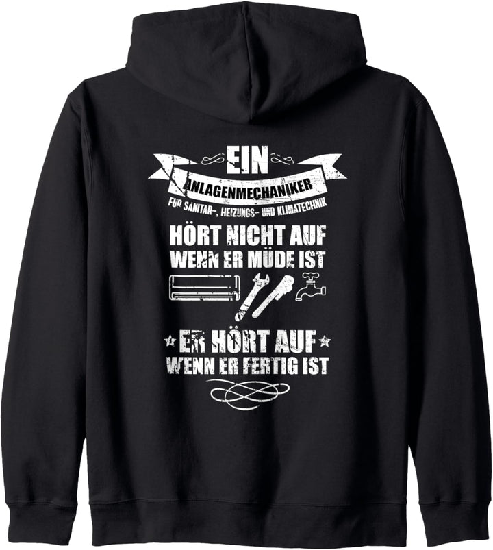 Anlagenmechaniker T Gas Wasser Installateur Klempner Sanitär Kapuzenjacke