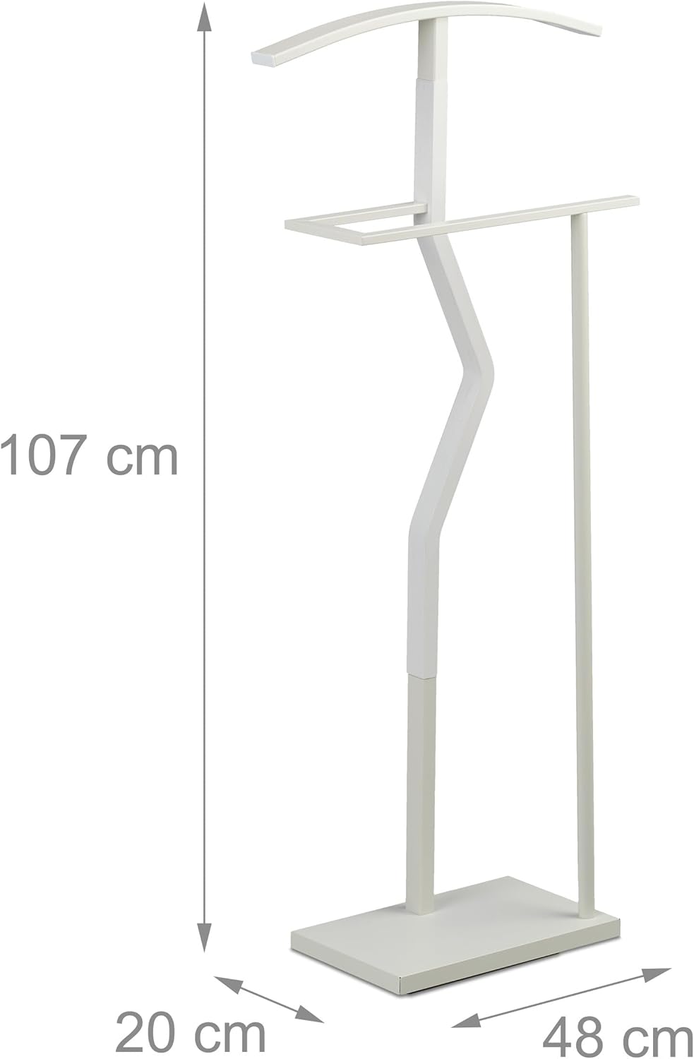 Relaxdays Herrendiener, Jackett & Hose, HxBxT: 107 x 48 x 20 cm, Metall & Holzoptik, Stiller Diener