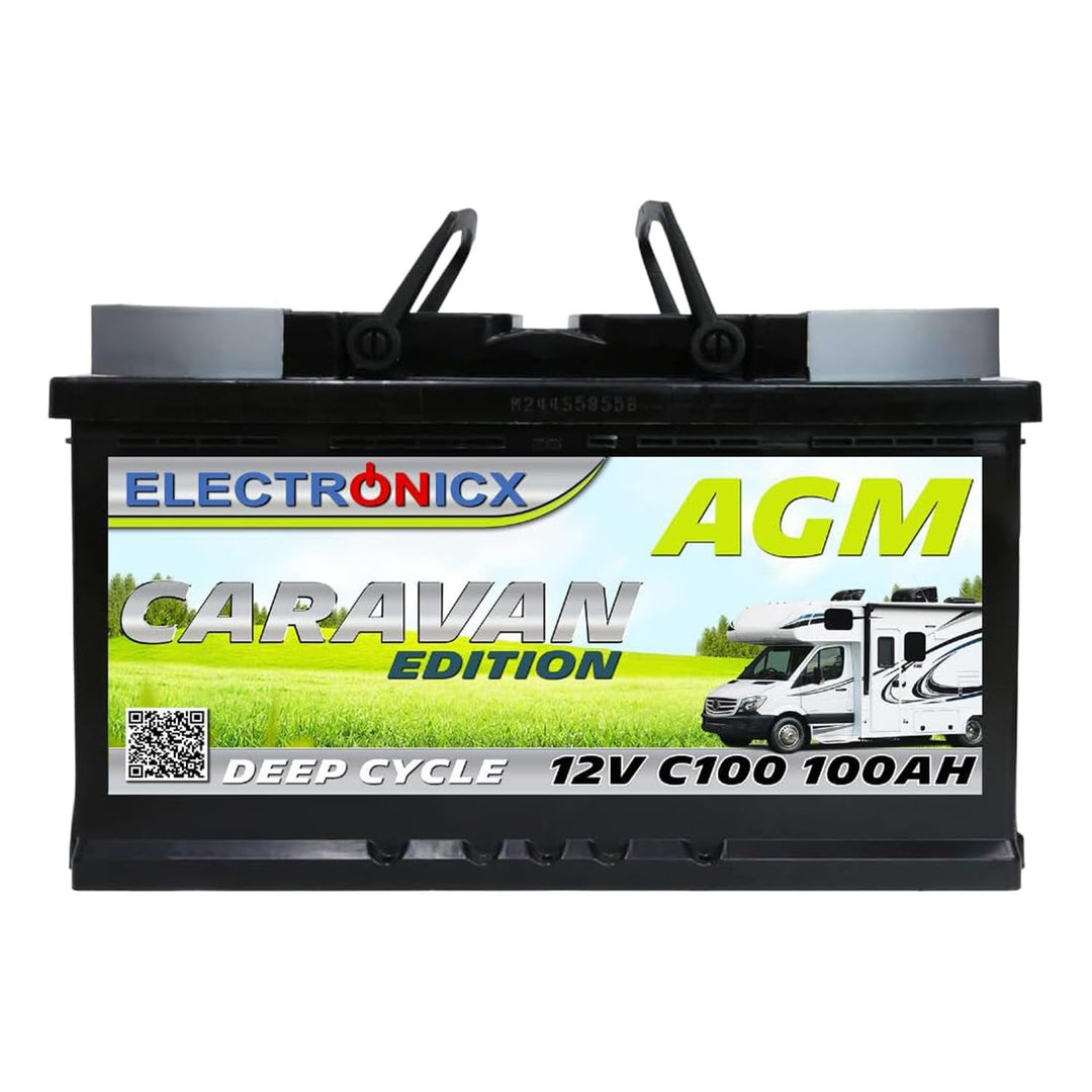 Electronicx Wohnwagen AGM Batterie 100Ah 12V - Mover Solarbatterie Camping Solar Akku batterien wohn