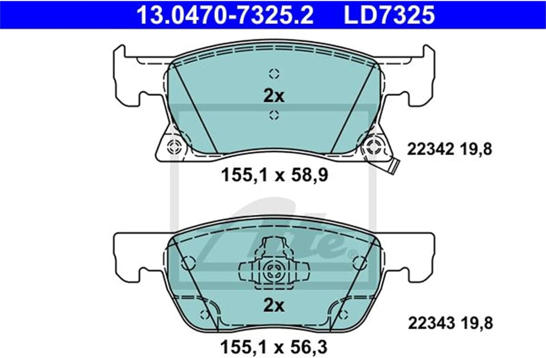 ATE Bremsbelagsatz, Scheibenbremse