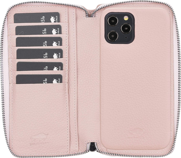 Solo Pelle Ledergeldbörse mit Scheinfach und Münzfach für Diverse Mobilgeräte wie z.B. Apple/Samsung