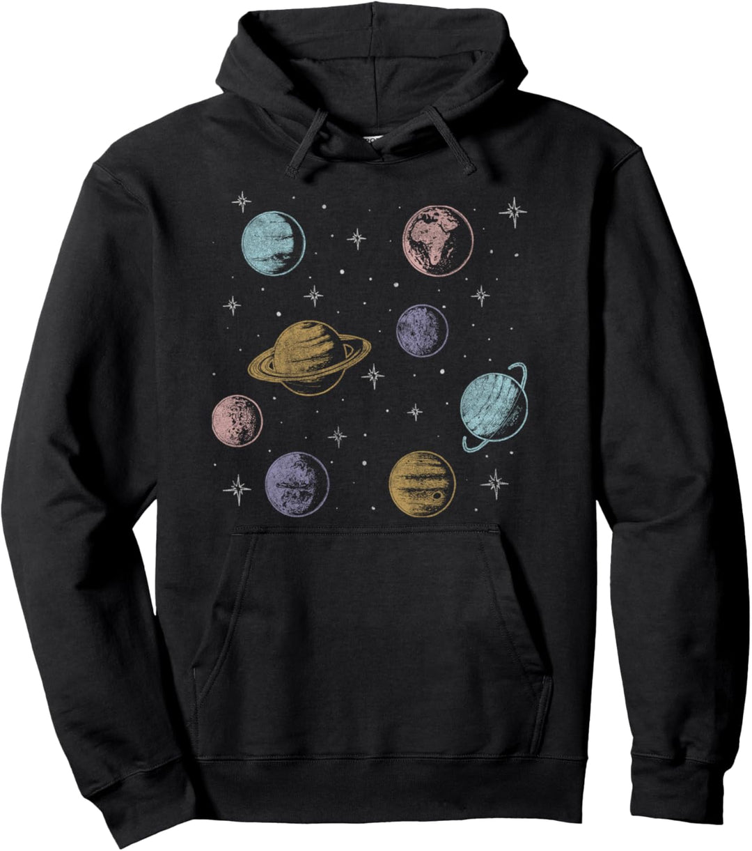 Planets And Solar System Pullover Hoodie
