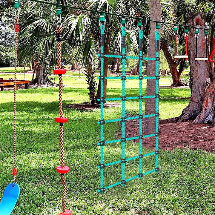 BeneLabel Kletternetz Kinder, 196 x 76cm Klettergerüst Netz Kinderzimmer Netz Nylonseil Leiter Spiel