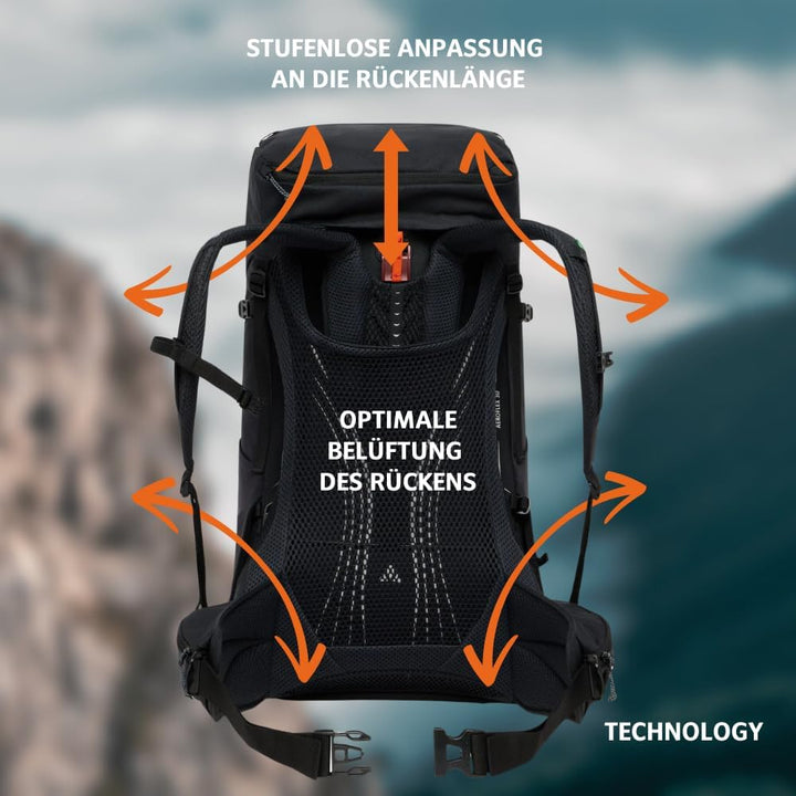 VAUDE Brenta 36+6 – Wanderrucksack fu?r Damen & Herren 42 Liter, Aeroflex 3D Belu?ftung & ErgoShape-