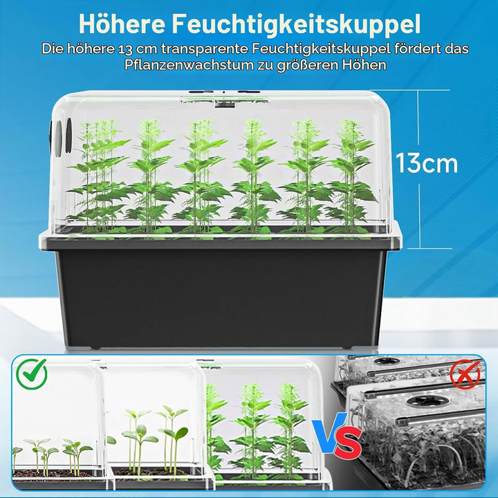 Hon&amp;Guan Zimmergewächshaus Anzuchtkasten mit Heizmatte Pflanzen, Mini Verdicktem Gewächshaus Anzucht