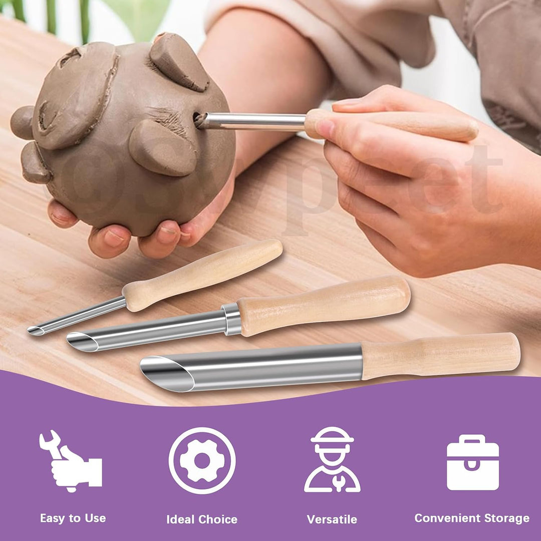 Swpeet 12Pcs Modellierung Clay Sculpting Tools Kit, Kreisförmige Clay Hole Cutters, Gummispitzen Sti