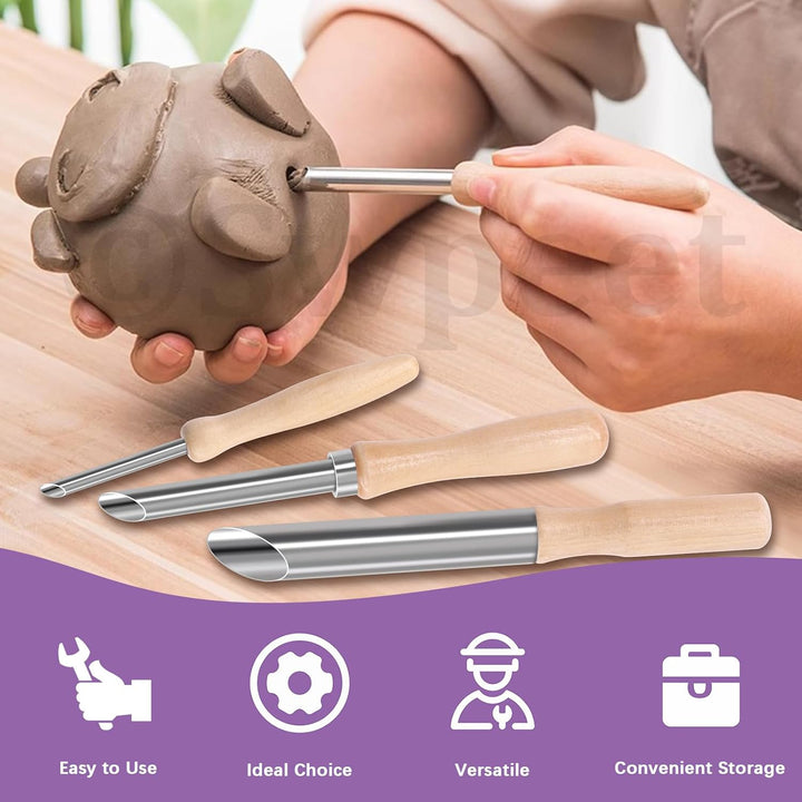 Swpeet 12Pcs Modellierung Clay Sculpting Tools Kit, Kreisförmige Clay Hole Cutters, Gummispitzen Sti