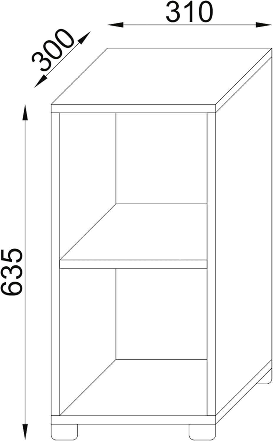 VCM Holz Aufbewahrung Stand Regal Standregal Bücher Benas-2 Weiss