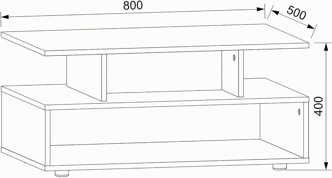VCM Holz Couchtisch | Sofatisch mit ausreichend Stauraum | Masse ca. H. 40 x B. 80 x T. 50 cm | Wohn