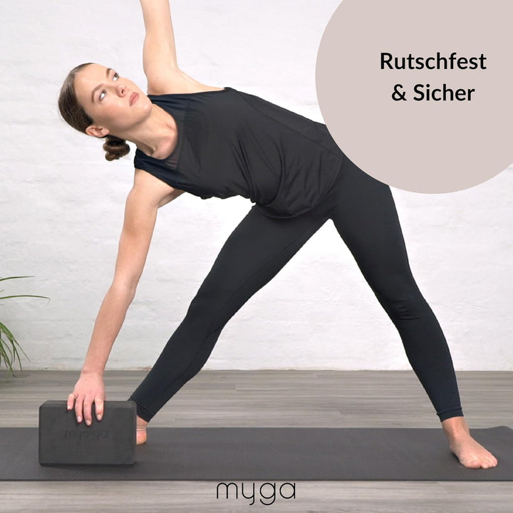 Myga Einsteiger-Yogamatte | Rutschfest & Leicht zu tragen – 4 mm Dicke | Ideal für Yoga, Pilates, Me