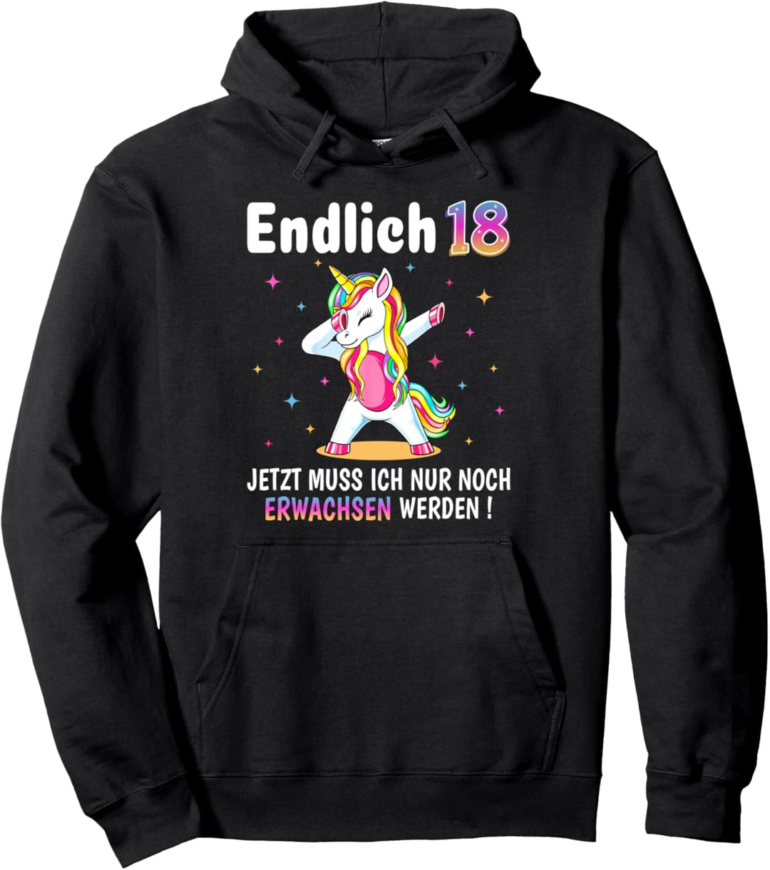 18 Geburtstag Mädchen Frauen Party Outfit Lustiges Einhorn Pullover Hoodie