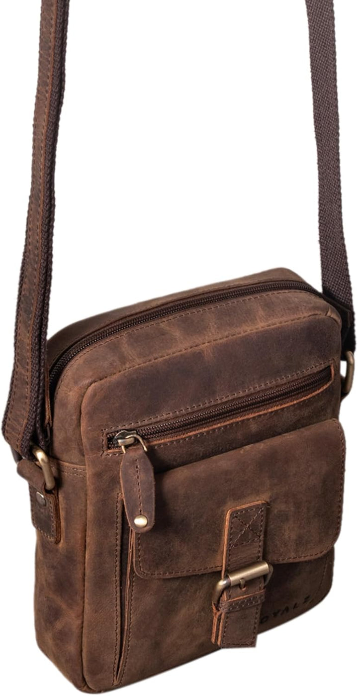 ROYALZ "Knoxville kleine Ledertasche Herren Vintage Männer Umhängetasche Mini Messenger Bag Schulter