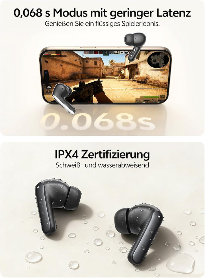 QCY Melobuds N20 In Ear Kopfhörer Bluetooth Noise Cancelling,Bluetooth kopfhörer mit -50dB Adaptive