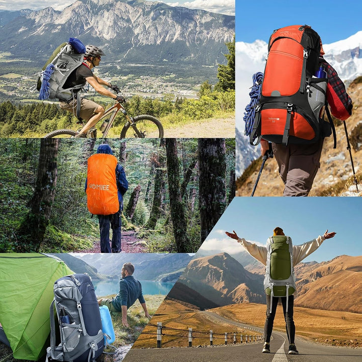 HOMIEE Wanderrucksack 50L, Herren Damen Wasserdichter Trekkingrucksack Reiserucksack Outdoor Wandern