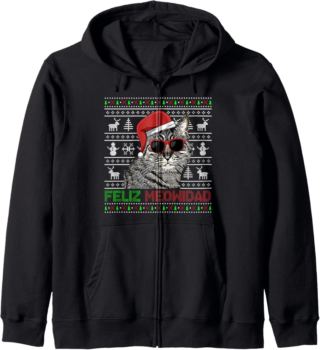 American Bobtail Cat Feliz Meowidad Lustige Weihnachten Kapuzenjacke