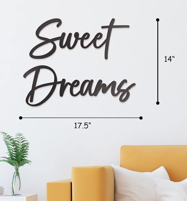 Vivegate Sweet Dreams Metallschild, Wandkunst, Dekoration, 89,9 x 20,3 cm, schwarz, moderne süsse Tr