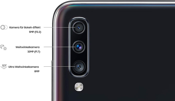 Samsung Galaxy A70 - Smartphone (17.0cm (6,7 Zoll) 128GB interner Speicher, 6GB RAM, Dual Sim, Schwa