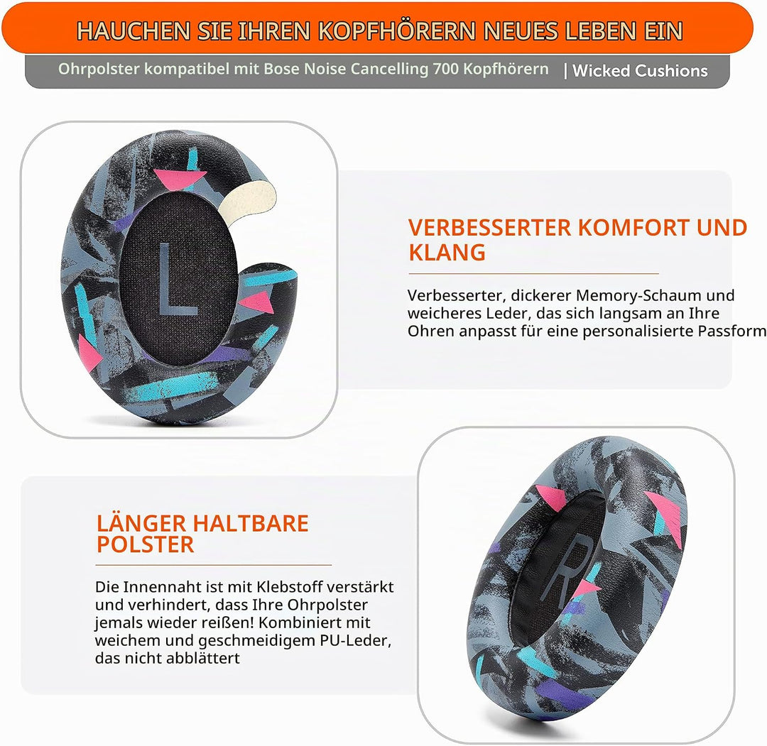 WC Wicked Cushions Verbesserte Ersatz-Ohrpolster für Bose 700 Noise Cancelling-Kopfhörer (NC700) – w
