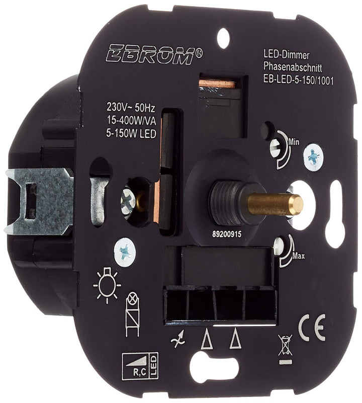 5 Jahre Garantie! EBROM® Unterputz LED Dimmer Drehdimmer, Phasenabschnitt, LED 5-150 Watt, dimmbare