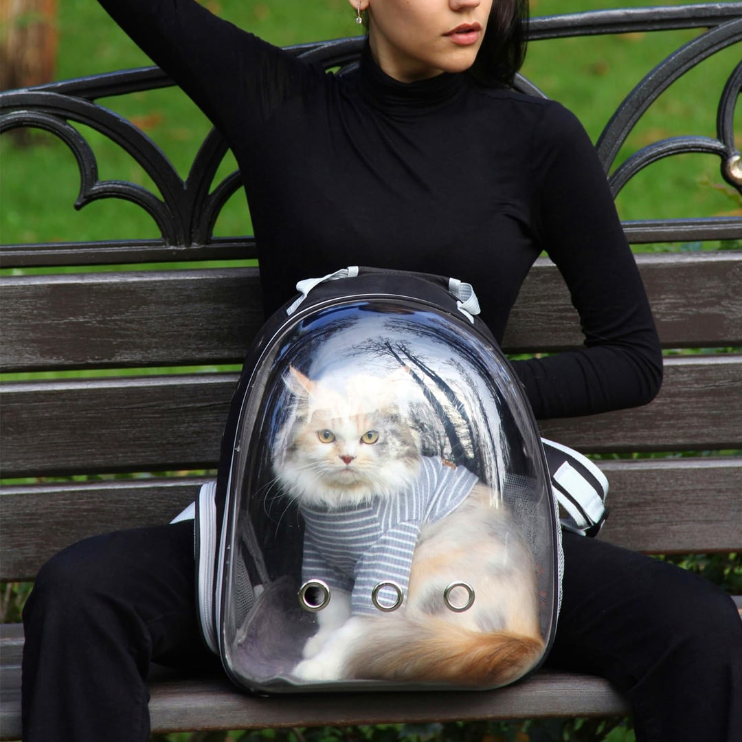 Katzen-Rucksack, Haustier-Tragetasche mit belüftetem Design zum Tragen von Welpen und Katzen, Hausti