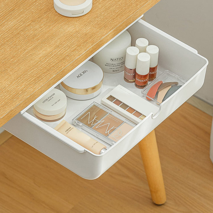 FRETONBA Schublade unter Schreibtisch, Aufbewahrungsbox, Selbstklebende Organizer für Büro, Versteck