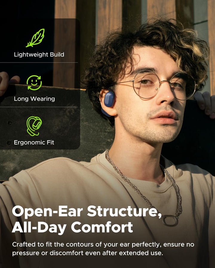 Kabellose Ohrhörer, Power 1 Open-Ear Kopfhörer, Bluetooth 5.3 Ohrhörer mit Ohrbügel für Langzeitkomf