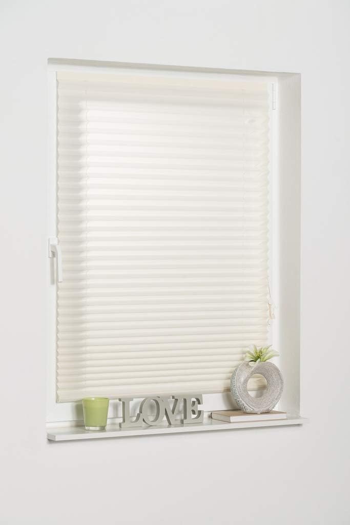 K-home Klebe-Plissee, Creme, 100 x 210 cm 100 x 210 cm Creme, 100 x 210 cm Creme