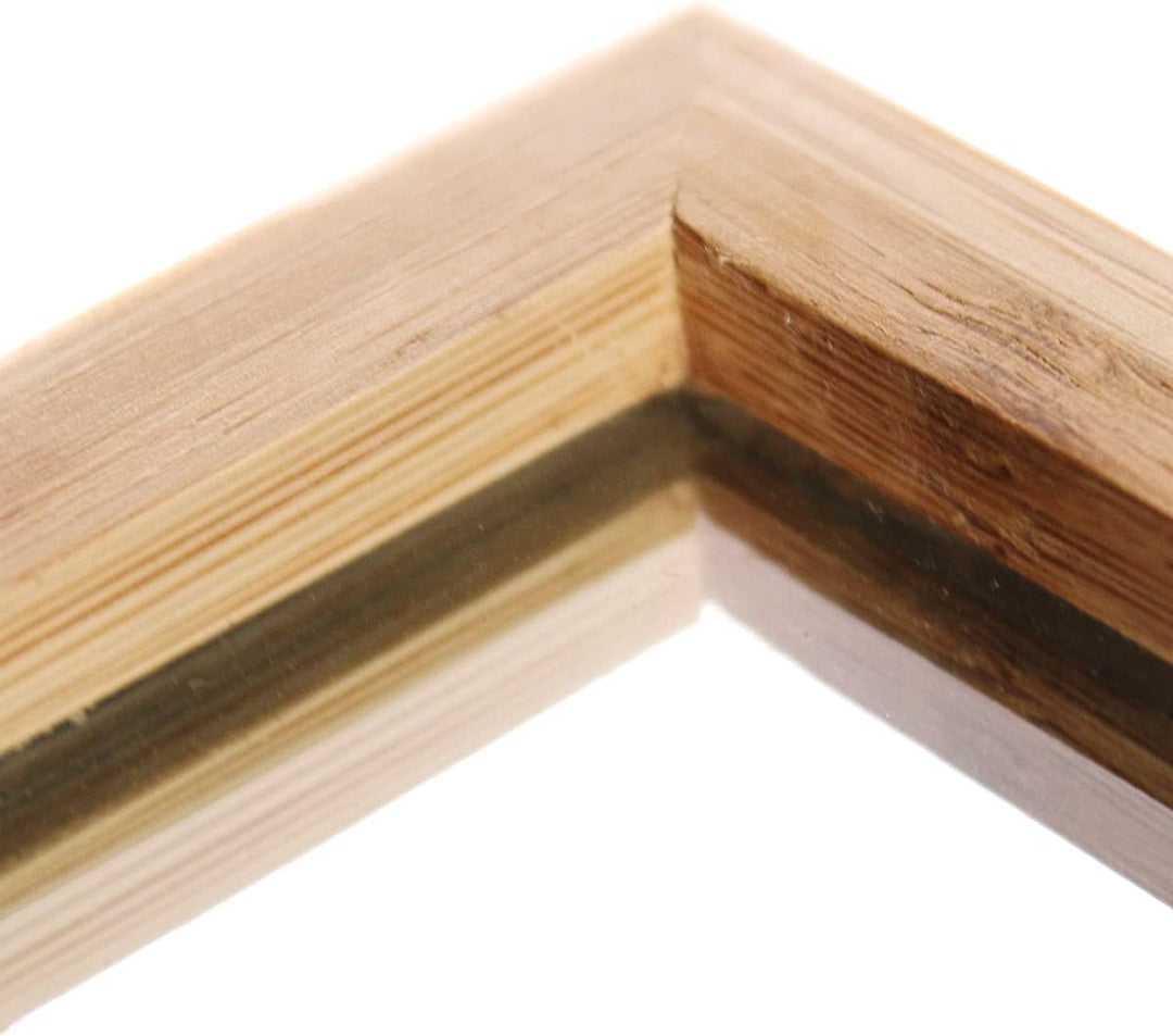 HNBG Siebbox aus Bambus 15,5 x 9 x 6 cm, Bambus-Schachtel mit Sieb und Spiegel, unterteilt in 3 Eben