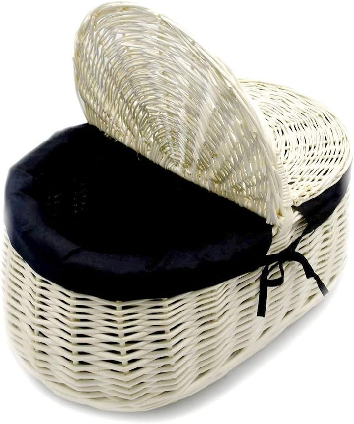 MyBer® Weidenkorb Korb aus Weide mit Stoffeinlage Picknickkorb Pilzkorb Autokorb Ausflugskorb Tragek