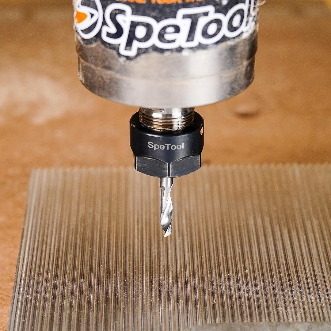 SpeTool CNC-Fräser aus massivem Wolframcarbid für Aluminium und Holz – Einzelschneide, Schnittlänge