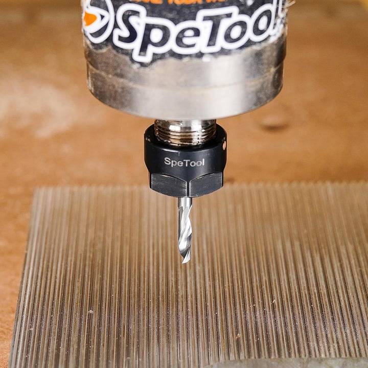 SpeTool CNC-Fräser aus massivem Wolframcarbid für Aluminium und Holz – Einzelschneide, Schnittlänge